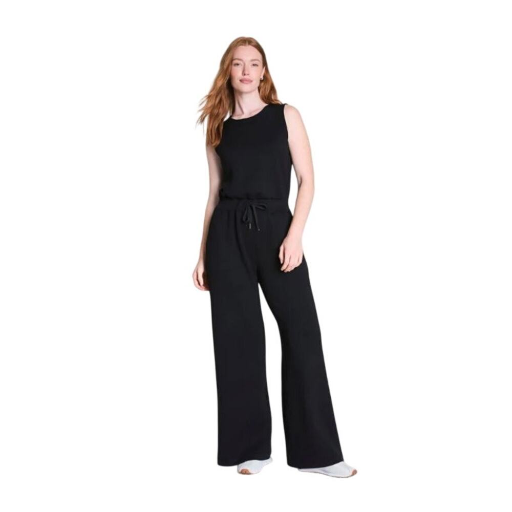 SPANX AirEssentials Sleeveless Jumpsuit XL Black Wide Leg Sleeveless Romper Maxi